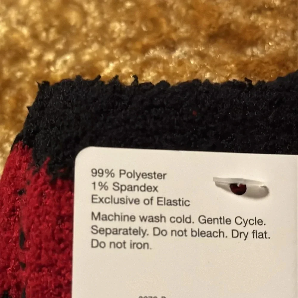 North Pole Trading Co. Head-To-Toe Buffalo Kid 1 Pair Slipper Socks Red & Black